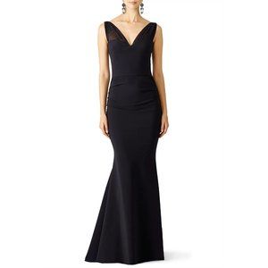 Chiara Boni La Petite Robe Lace Illusion Gown in Black 44 8 Womens Dress